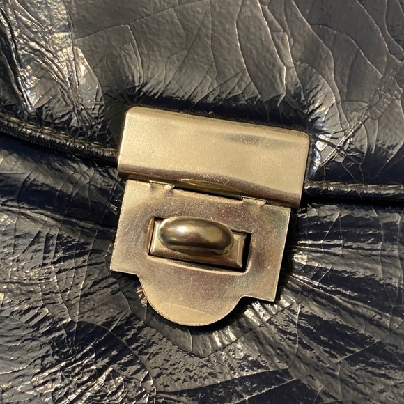 vintage JOHN HURT Navy blue shoulder bag - Picture 5 of 9